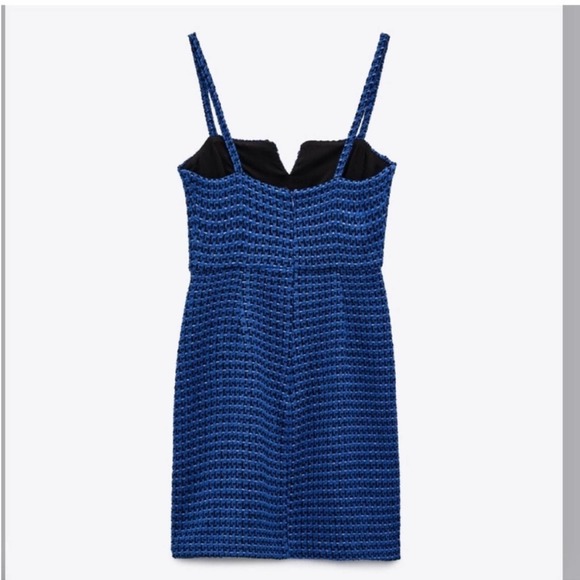 Zara TEXTURED WEAVE TANK DRESS Size Large - Picture 9 of 9